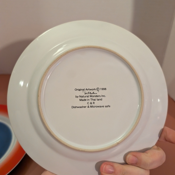 Vintage 1998 Will Bullas Christmas Santa O'Claus Goose Natural Wonders Plates 8" - Picture 5 of 6